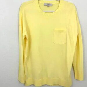 Loft Women's Pocket Tunic Lightweight Sweater Yellow Size M